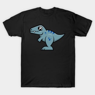 Velociraptor Raptor Dinosaur (Gray and Blue) T-Shirt